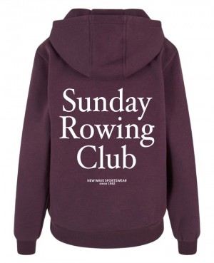 New Wave Sportswear - Sunday Rowing Club - Lady Fluffy Hoodie / plum purple