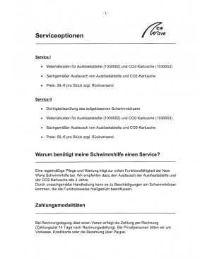 Wartungs-Service 1 / Schwimmhilfe