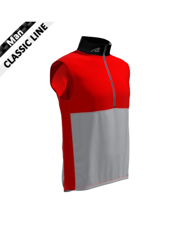 "Gamex" Vest - Man - red/grey - Kragen schwarz